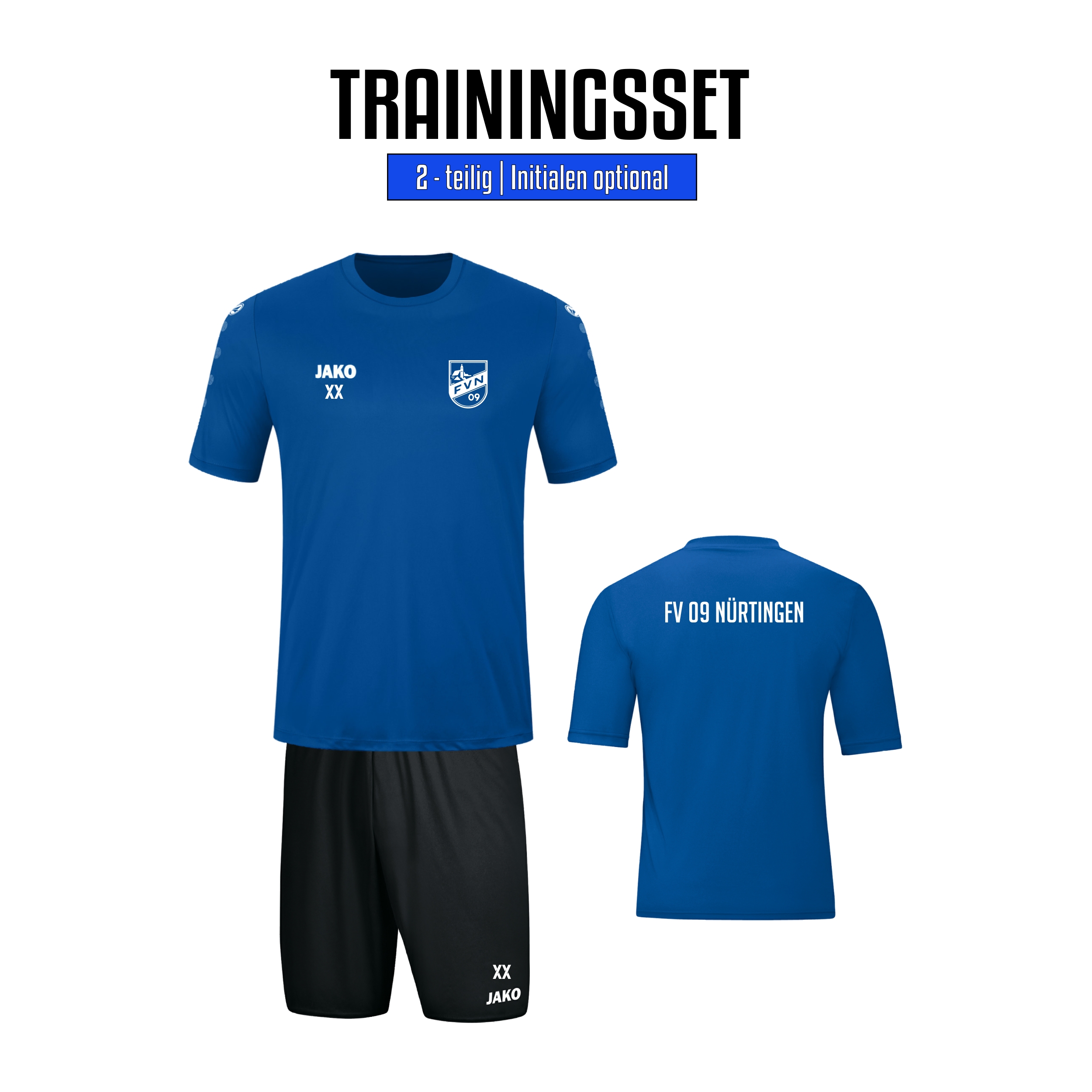 Trainings-SET Erwachsene inkl. Wappen, Vereinsname (Initialen optional)