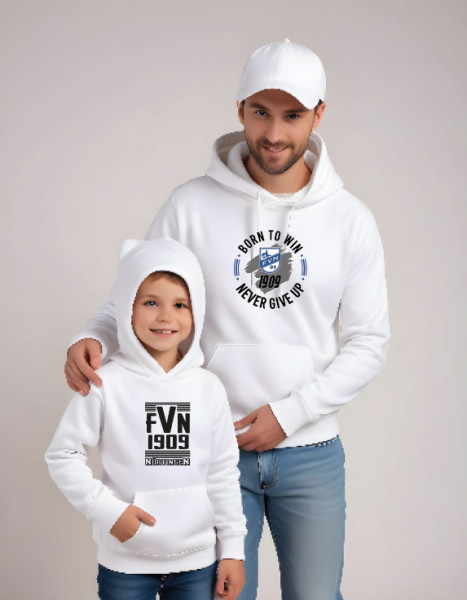 Kinder Kapuzensweater weiß inkl. Druck