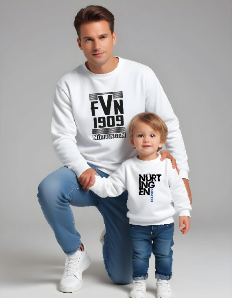 Sweatshirt mit Rundhalsausschnitt weiß inkl. Druck