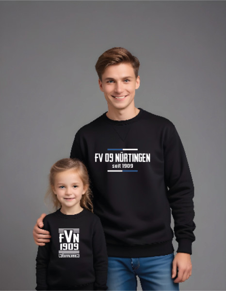 Kinder Rundhals-Sweatshirt schwarz inkl. Druck